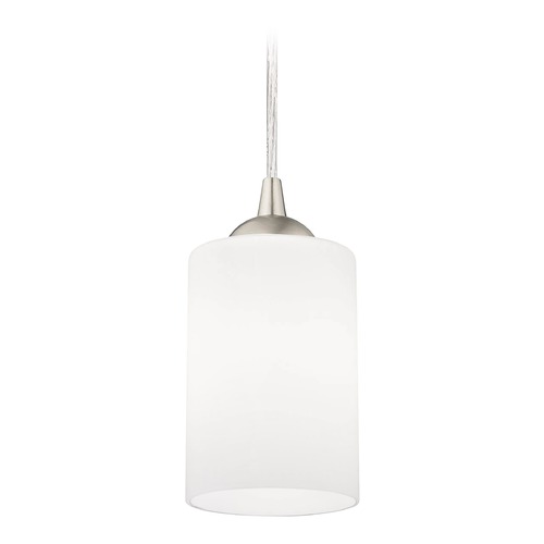 Design Classics Lighting Modern Mini-Pendant Light with White Cylinder Glass 582-09 GL1028C
