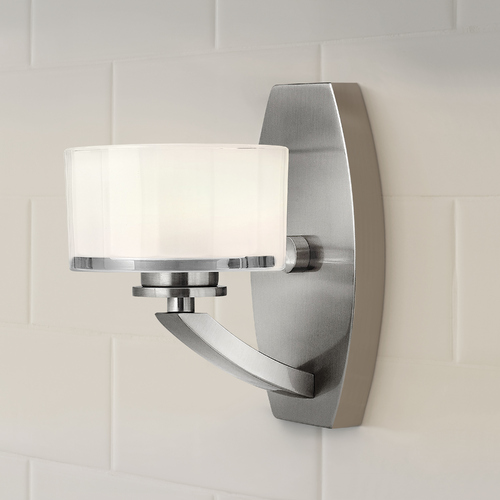 Hinkley Sconce with White Glass in Brushed Nickel Finish 5590BN