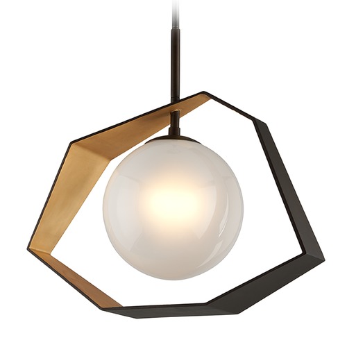 Troy Lighting Origami 26-Inch Long LED Pendant in Bronze & Gold Leaf by Troy Lighting F5526