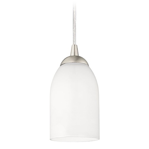 Design Classics Lighting Modern Mini-Pendant Light with Satin White Glass 582-09 GL1028D
