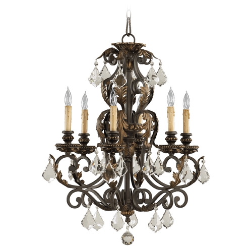 Quorum Lighting Rio Salado Toasted Sienna with Mystic Silver Chandelier by Quorum Lighting 6157-6-44