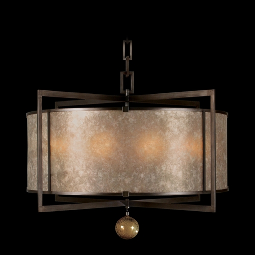 Fine Art Lamps Fine Art Lamps Singapore Moderne Brown Patinated Bronze Pendant Light with Drum Shade 591540ST