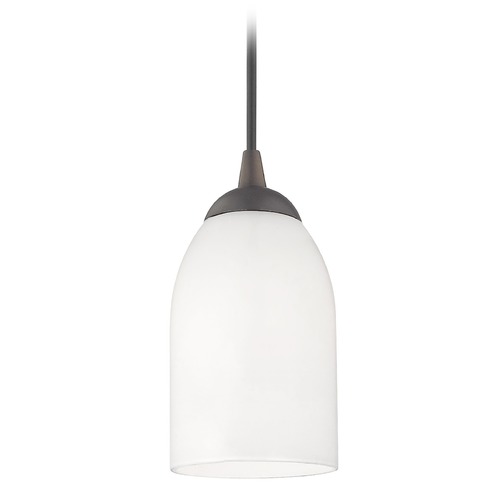 Design Classics Lighting Bronze Mini-Pendant Light with Satin White Glass 582-220 GL1028D