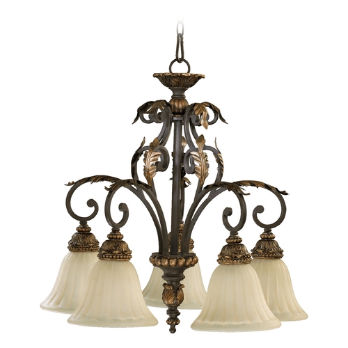 Quorum Lighting Rio Salado Toasted Sienna with Mystic Silver Chandelier by Quorum Lighting 6457-5-44