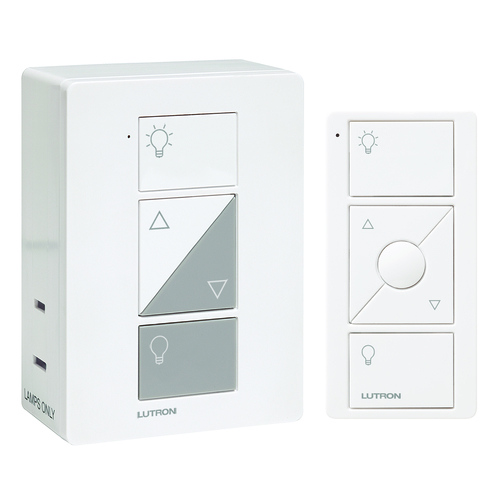 Lutron Dimmer Controls Lutron Caseta Plug-In Lamp Dimmer with Pico Remote Kit in White P-PKG1P-WH