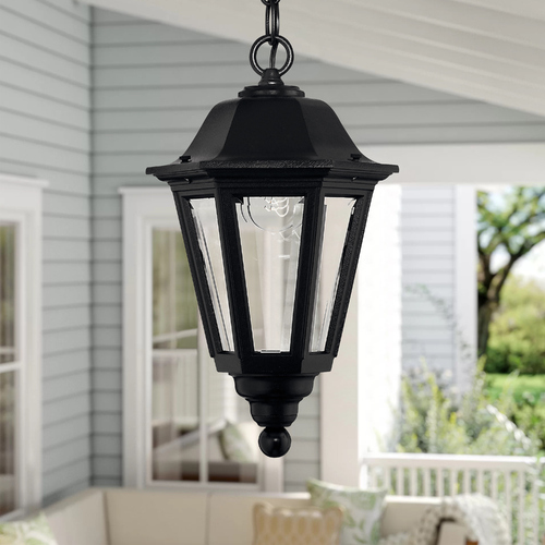Hinkley Outdoor Hanging Light with Clear Glass in Black Finish 1412BK