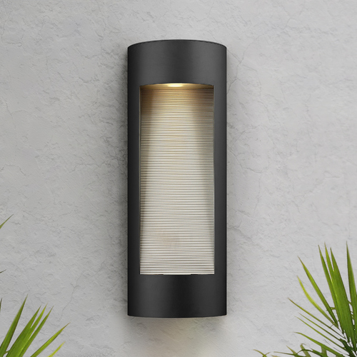 Hinkley Modern Outdoor Wall Light with Etched in Satin Black Finish 1664SK