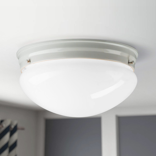 Design Classics Lighting 8-Inch White Flushmount Ceiling Light 29624