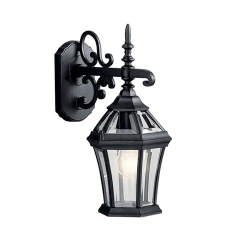 Kichler Lighting Townhouse 15.25-Inch Outdoor Wall Light in Black by Kichler Lighting 9789BK