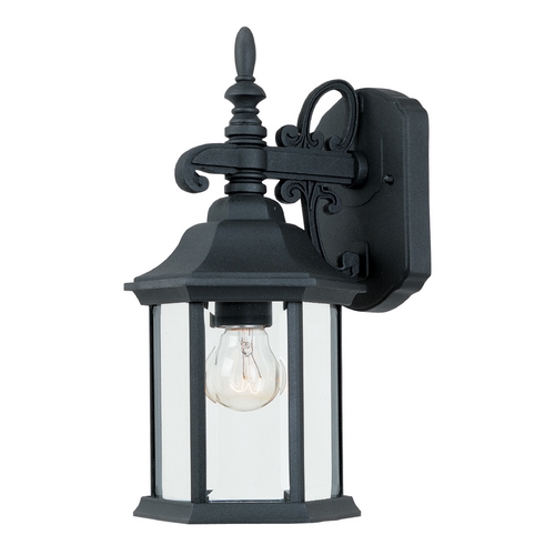 Designers Fountain Lighting Outdoor Wall Light with Clear Glass in Black Finish 2961-BK