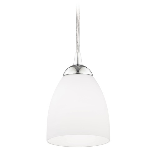 Design Classics Lighting Modern Mini-Pendant Light with White Bell Glass 582-26 GL1028MB