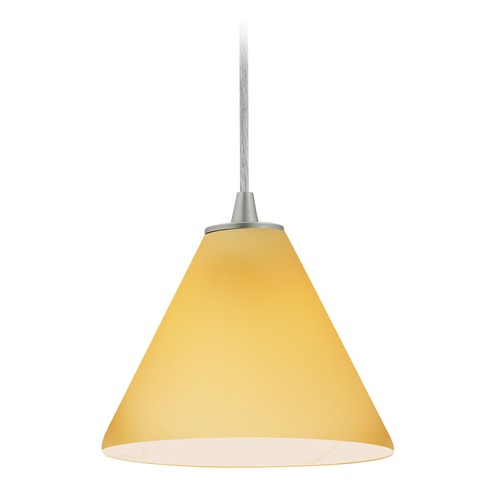 Access Lighting Martini Brushed Steel LED Mini Pendant by Access Lighting 28004-3C-BS/AMB