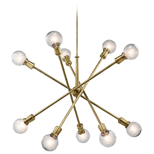 Kichler Lighting Armstrong 10-Light Sputnik Chandelier in Natural Brass by Kichler Lighting 43119NBR