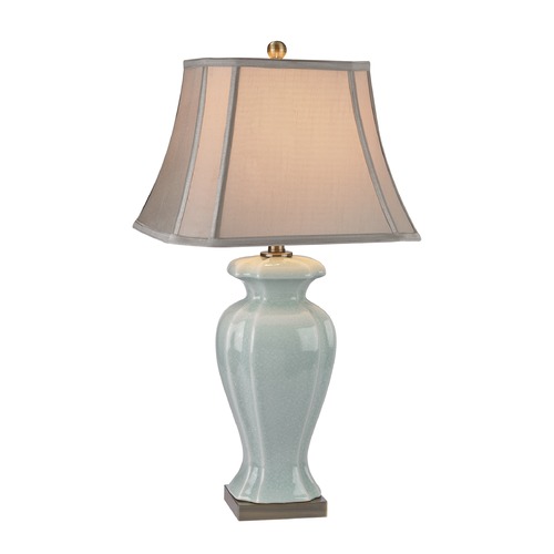 Elk Lighting Dimond Lighting Celadon, Antique Brass Table Lamp with Cut Corner Shade D2632