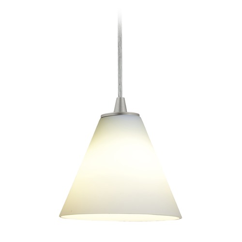 Access Lighting Martini Brushed Steel LED Mini Pendant by Access Lighting 28004-3C-BS/WHT