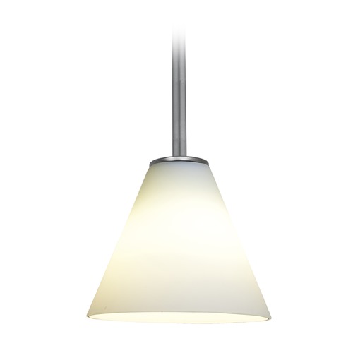 Access Lighting Martini Brushed Steel LED Mini Pendant by Access Lighting 28004-3R-BS/WHT