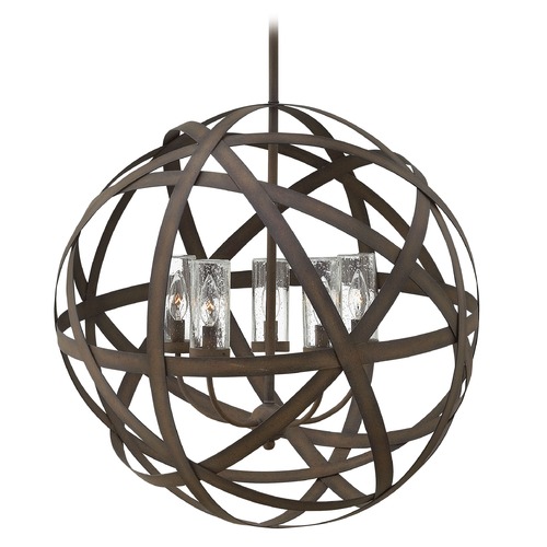 Hinkley Carson 5-Light Outdoor Hanging Pendant in Vintage Iron by Hinkley Lighting 29705VI