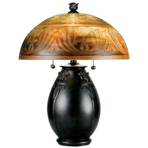 Quoizel Lighting Glenhaven 17.80-Inch Table Lamp in Teco Rossa by Quoizel Lighting QJ6781TR