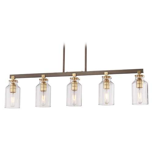 Minka Lavery Edison Bulb Linear Chandelier Bronze with Gold Highlights 36-Inch by Minka Lavery 4556-588
