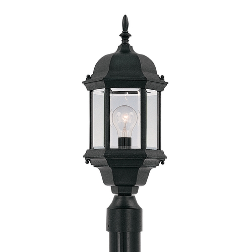 Designers Fountain Lighting Post Light with Clear Glass in Black Finish 2976-BK
