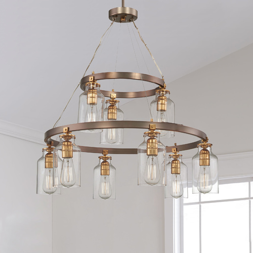 Minka Lavery Edison Bulb Chandelier Bronze with Gold Highlights 32-Inch by Minka Lavery 4559-588
