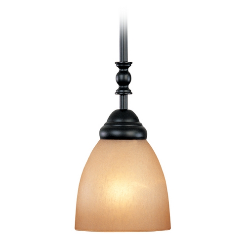 Designers Fountain Lighting Mini-Pendant Light with Amber Glass 94030-ORB