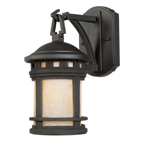 Designers Fountain Lighting Outdoor Wall Light with Amber Glass in Oil Rubbed Bronze Finish 2370-AM-ORB