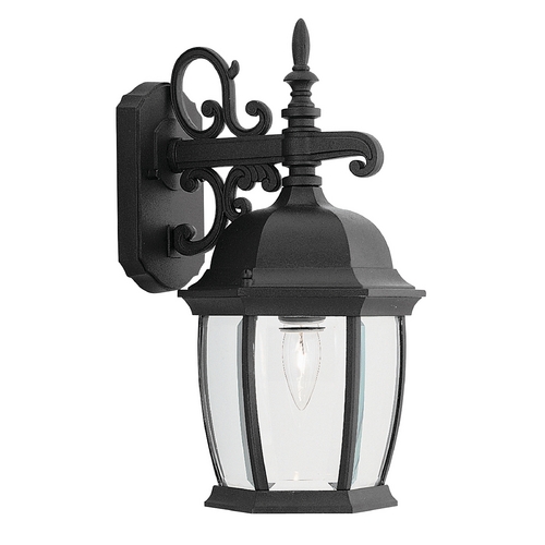 Designers Fountain Lighting Outdoor Wall Light with Clear Glass in Black Finish 2421-BK