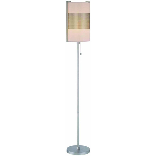 Lite Source Maskera Floor Lamp, Satin Steel - LS-81474SS/WHT