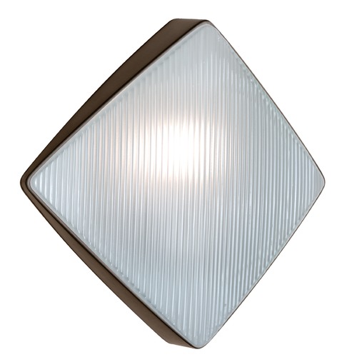 Besa Lighting Frosted Ribbed Glass Outdoor Wall Light Bronze Costaluz by Besa Lighting 311098-FR