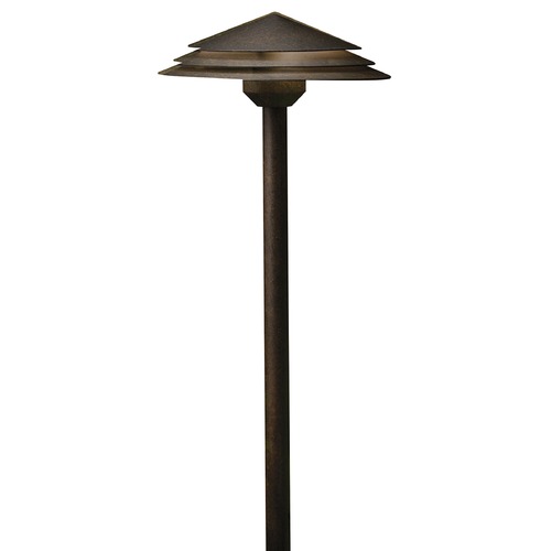 Kichler Lighting Round Tiered 21-Inch LED Path Light in Aged Bronze 2700K by Kichler Lighting 16124AGZ27