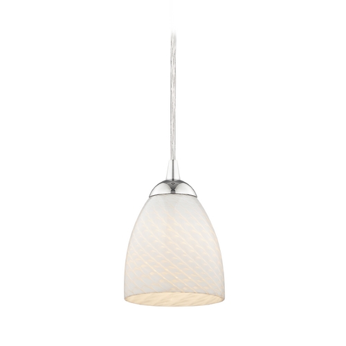 Design Classics Lighting Art Glass Mini-Pendant Light with White Scalloped Bell Shade 582-26 GL1020MB