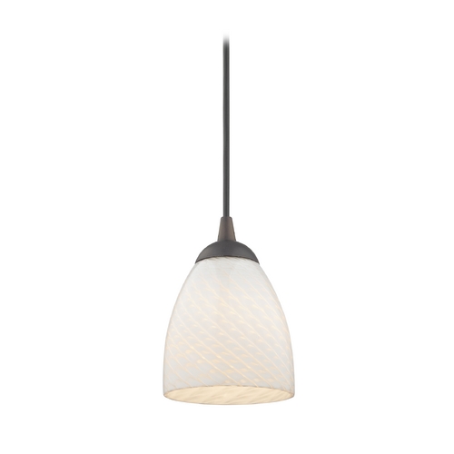 Design Classics Lighting Contemporary Mini-Pendant Light with White Art Glass Bell Shade 582-220 GL1020MB