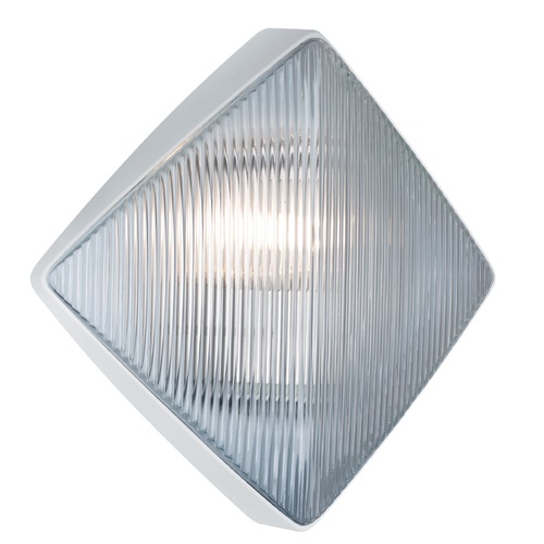 Besa Lighting Frosted Ribbed Glass Outdoor Wall Light White Costaluz by Besa Lighting 311053
