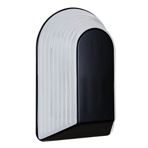 Besa Lighting Frosted Ribbed Glass Outdoor Wall Light Black Costaluz by Besa Lighting 306257-FR