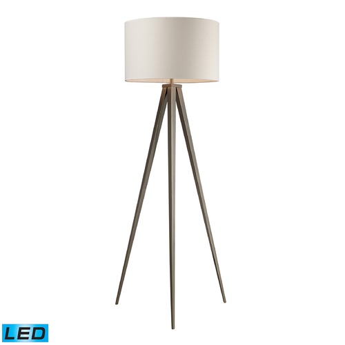 Elk Lighting Dimond Lighting Satin Nickel LED Floor Lamp with Drum Shade D2121-LED