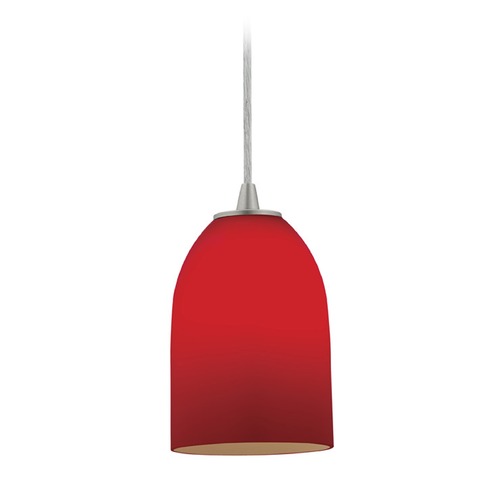 Access Lighting Champagne Brushed Steel LED Mini Pendant by Access Lighting 28012-3C-BS/RED