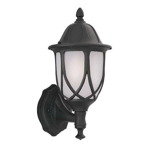 Designers Fountain Lighting Outdoor Wall Light with White Glass in Black Finish 2868-BK