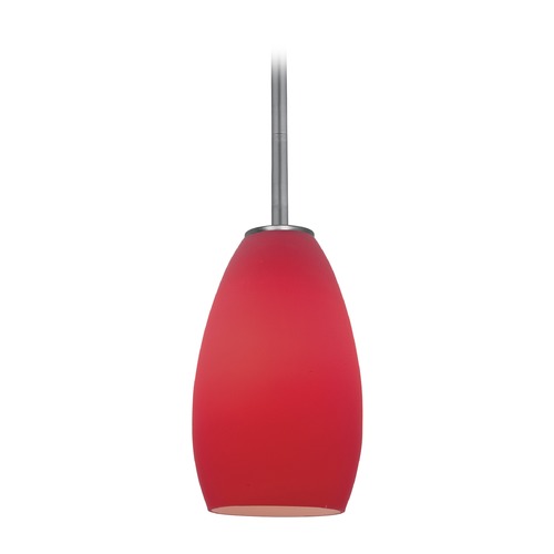 Access Lighting Champagne Brushed Steel LED Mini Pendant by Access Lighting 28012-3R-BS/RED