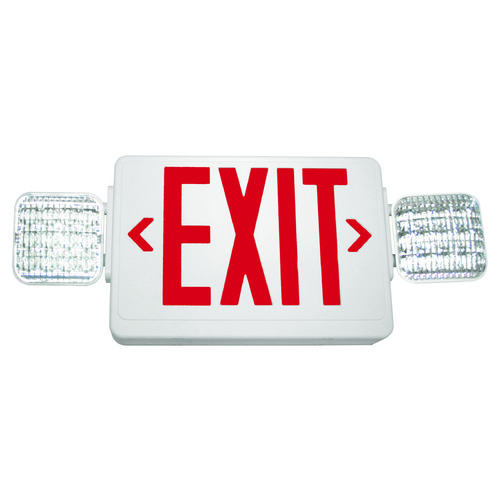 Exitronix LED Exit Sign & Emergency Light - White Finish EXITVLEDUWHEL90