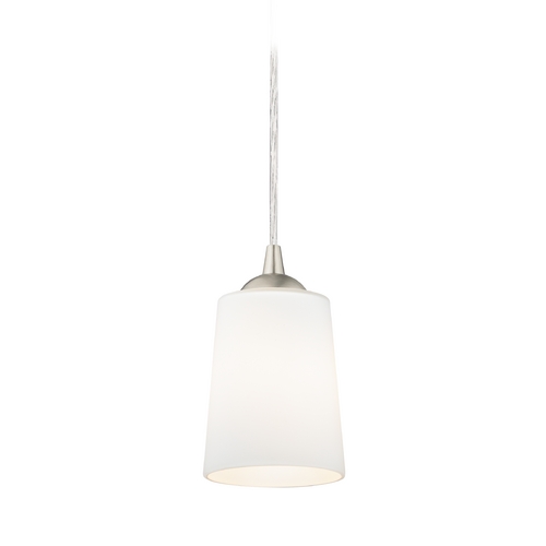 Design Classics Lighting Modern Mini-Pendant Light with Satin White Glass 582-09 GL1027
