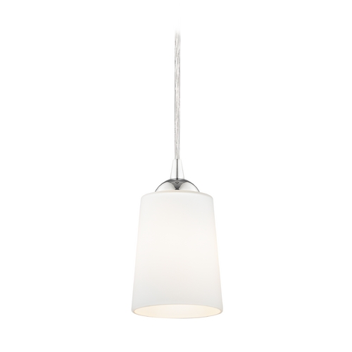 Design Classics Lighting Chrome Mini-Pendant Light with Satin White Glass 582-26 GL1027