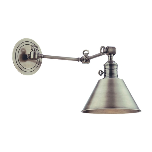 Hudson Valley Lighting Garden City Swing Arm Lamp in Antique Nickel by Hudson Valley Lighting 8322-AN