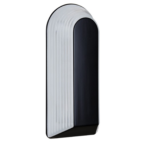 Besa Lighting Frosted Ribbed Glass Outdoor Wall Light Black Costaluz by besa Lighting 243357-FR