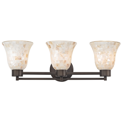 Design Classics Lighting Bathroom Light with Mosaic Glass Glass in Bronze Finish 703-220 GL9222-M