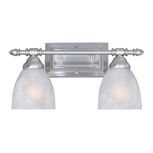 Designers Fountain Lighting Bathroom Light with Alabaster Glass in Satin Platinum Finish 94002-SP