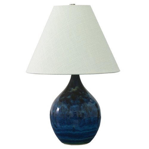 House of Troy Lighting Scatchard Stoneware Midnight Blue Table Lamp by House of Troy Lighting GS200-MID