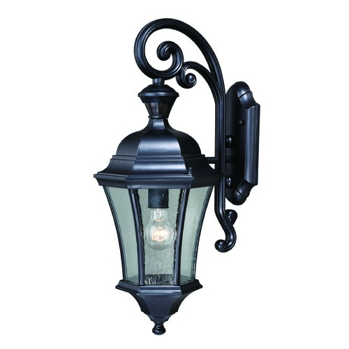 Vaxcel Lighting Seeded Glass Outdoor Wall Light Black by Vaxcel Lighting T0320
