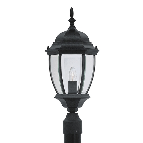 Designers Fountain Lighting Post Light with Clear Glass in Black Finish 2436-BK