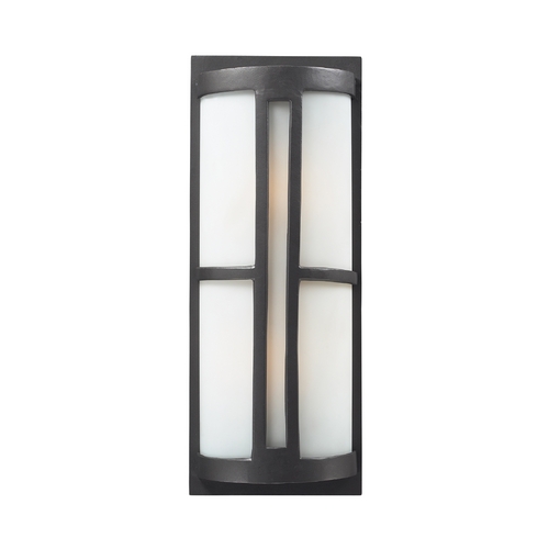 Elk Lighting Outdoor Wall Light with White Glass in Graphite Finish 42396/2